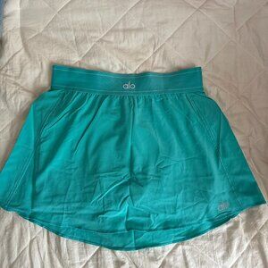 green ALO Yoga Match Point Tennis Skirt